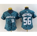 Women's Tampa Bay Rays #56 Randy Arozarena Number Teal 2023 All Star Cool Base Stitched Jersey