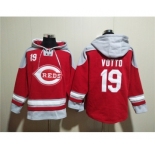 Men's Cincinnati Reds #19 Joey Votto Red Ageless Must-Have Lace-Up Pullover Hoodie