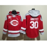 Men's Cincinnati Reds #30 Ken Griffey Jr. Red Ageless Must-Have Lace-Up Pullover Hoodie