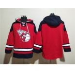Men's Cleveland Guardians Blank Red Lace-Up Pullover Hoodie