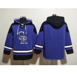 Men's Colorado Rockies Blank Purple Ageless Must-Have Lace-Up Pullover Hoodie