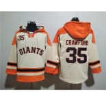 Men's San Francisco Giants #35 Brandon Crawford Cream Ageless Must-Have Lace-Up Pullover Hoodie