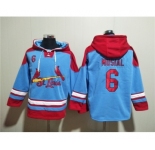 Men's St.Louis Cardinals #6 Stan Musial Blue Ageless Must-Have Lace-Up Pullover Hoodie