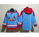 Men's St.Louis Cardinals Blank Blue Ageless Must-Have Lace-Up Pullover Hoodie