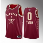 Men 2024 All Star #0 Jayson Tatum Crimson Stitched Basketball Jersey