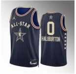 Men 2024 All Star #0 Tyrese Haliburton Navy Stitched Basketball Jersey