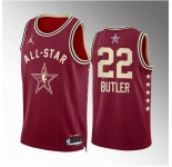 Men 2024 All Star #22 Jimmy Butler Crimson Stitched Basketball Jersey