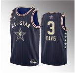 Men 2024 All Star #3 Anthony Davis Navy Stitched Basketball Jersey