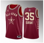 Men 2024 All Star #35 Kevin Durant Crimson Stitched Basketball Jersey