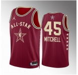 Men 2024 All Star #45 Donovan Mitchell Crimson Stitched Basketball Jersey