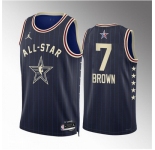 Men 2024 All Star #7 Jaylen Brown Navy Stitched Basketball Jersey