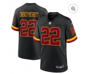 Youth  Washington Commanders #22 Jacory Croskey-Merritt Black Nike Hail Raiser Game Stitched Jersey