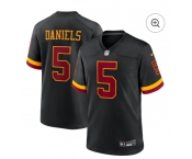 Youth Washington Commanders #5 Jayden Daniels Black Nike Hail Raiser Game Stitched Jersey