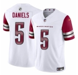 Youth Washington Commanders #5 Jayden Daniels White 2024 Draft F U S E Vapor Limited Stitched Football Jersey