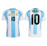 Men's Argentina #10 Lionel Messi White Home Soccer Jersey