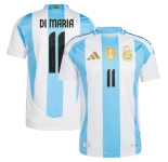 Men's Argentina #11 Di maria 2024 White Home Soccer Jersey