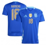 Men's Argentina #18 Cristian Romero 2024 Blue Away Soccer Jersey