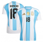 Men's Argentina #18 Cristian Romero 2024 White Home Soccer Jersey