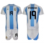 Men's Argentina #19 Nicolás Otamendi White Blue 2024-25 Home Soccer Jersey Suit