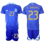 Men's Argentina #23 Emiliano Martínez Blue 2024-25 Away SoccerJersey Suit