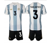 Men's Argentina #3 Nicolas Tagliafico White Blue 2024-25 50th Anniversary Home Soccer Jersey Suit