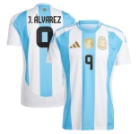 Men's Argentina #9 Julián álvarez 2024 White Home Soccer Jersey