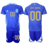 Men's Argentina Custom Blue 2024-25 Away SoccerJersey Suit