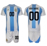 Men's Argentina Custom White Blue 2024-25 Home Soccer Jersey Suit