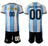 Men's Argentina Custom White Blue 2025-26 Home Soccer Jersey Suit