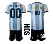Youth Argentina Custom White Blue 2025-26 Home Soccer Jersey Suit