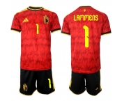 Men's Belgium #1 LAMMENS National Team FIFA x World Cup 2026 Home Red On Field Jersey