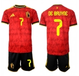 Men's Belgium #7 DE BAUYNE National Team FIFA x World Cup 2026 Home Red On Field Jersey