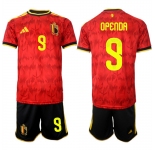 Men's Belgium National Team #9 Lois Openda Red 2026 World Cup Home Soccer Jersey Suit
