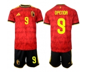 Men's Belgium National Team #9 Lois Openda Red 2026 World Cup Home Soccer Jersey Suit