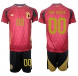 Men's Belgium National Team Custom Red 2024-25 Home Soccer Jersey Suit