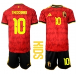 Youth Belgium #10 TROSSARD National Team FIFA x World Cup 2026 Home Red On Field Kids Jersey
