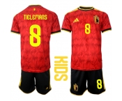 Youth Belgium #8 TIELEMANS National Team FIFA x World Cup 2026 Home Red On Field Kids Jersey