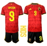 Youth Belgium #9 OPENDA National Team FIFA x World Cup 2026 Home Red On Field Kids Jersey