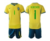 Men's Brazil #1 A.BECKER National Team FIFA x World Cup 2026 Home On Field Jersey