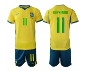 Men's Brazil #11 RAPHINHA National Team FIFA x World Cup 2026 Home On Field Jersey