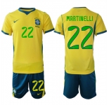 Men's Brazil #22 MARTINELLI National Team FIFA x World Cup 2026 Home On Field Jersey