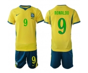 Men's Brazil #9 RONALDO National Team FIFA x World Cup 2026 Home On Field Jersey