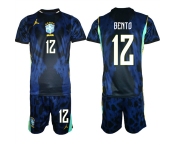 Men's Brazil national football team #12 Bento Navy 2026 Away Soccer Jersey Suit