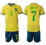 Men's Brazil national football team #7 VinÃcius Júnior Yellow 2026 Soccer Jersey Suit