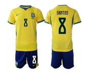 Men's Brazil national football team #8 Andrey Santos Yellow Home 2026 Soccer Jersey Suit