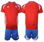 Men's Chile Custom 2024-25 Red Home Soccer Jersey Suit