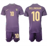 Men's England #10 Jude Bellingham 2024-25 Purple Away Soccer Jersey Suit