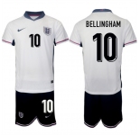 Men's England #10 Jude Bellingham 2024-25 White Home Soccer Jersey Suit