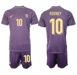 Men's England #10 Wayne Rooney 2024-25 Purple Away Soccer Jersey Suit