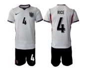 Men's England #4 Declan Rice 2026 White Home Soccer Jersey Suit